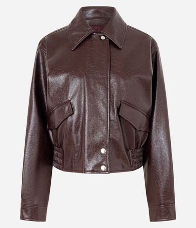 Campera Bomber en PU con Elástico en el Ruedo 6