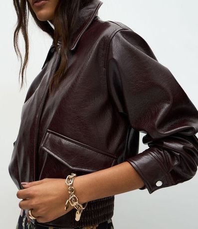 Campera Bomber en PU con Elástico en el Ruedo 3