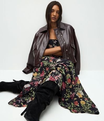 Campera Bomber en PU con Elástico en el Ruedo 5