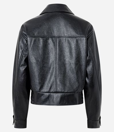 Campera Bomber en PU con Elástico en el Ruedo 2