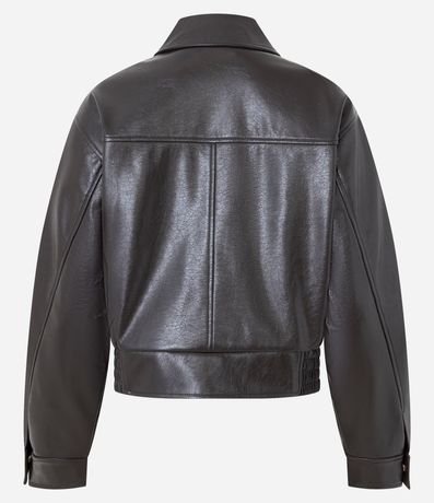 Campera Bomber en PU con Elástico en el Ruedo 3