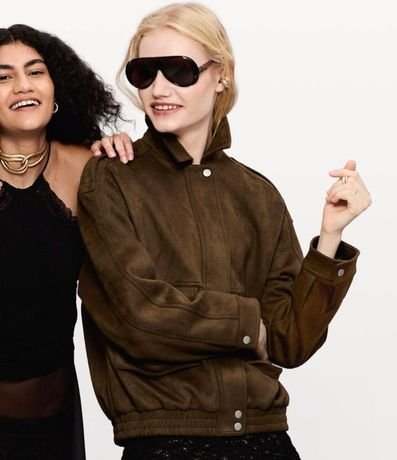 Campera en Gamuza con Bolsillos