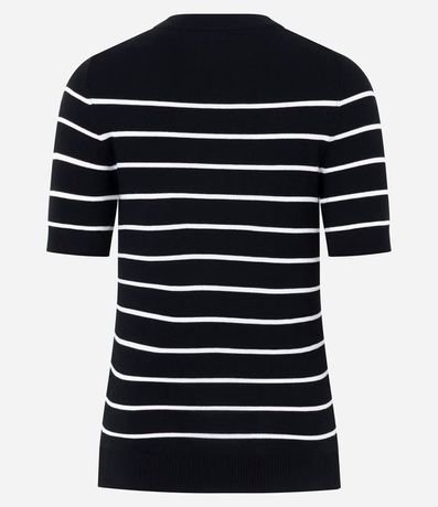Blusa Manga corta en Punto con Estampa Rayada 7