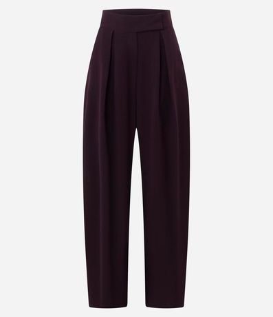 Pantalón Barrel en Sastrería con Cierre Deslocado y Pliegues 7