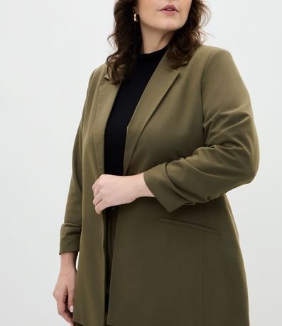 Blazer Alargado en Crepé con Manga Fruncida Curve & Plus Size 4