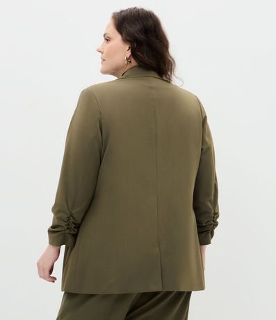 Blazer Alargado en Crepé con Manga Fruncida Curve & Plus Size 5