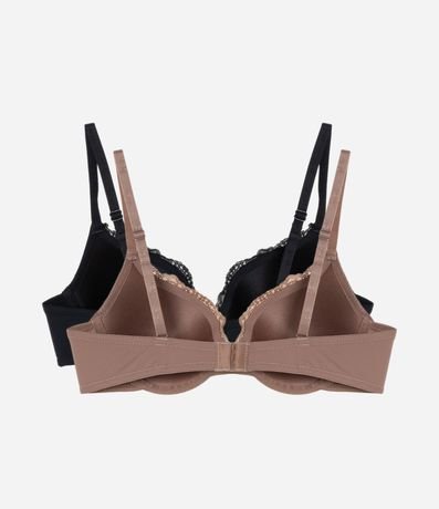 Kit 02 Sutiãs Media Taza en Microfibra con Copa y Detalle en Encaje 2