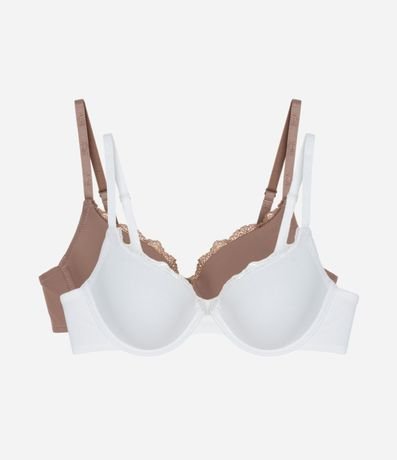 Kit 02 Soutien Media Taza con Copa y Detalle en Encaje