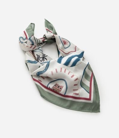 Pañuelo en Satén con Estampado Tropical Brasilidades