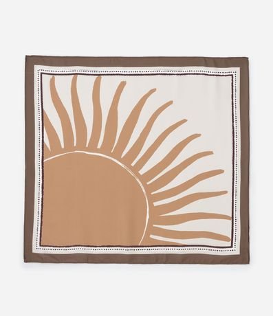 Pañuelo Satinado con Estampa Solar y Biés Contrastantes 2