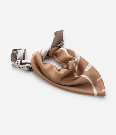 Pañuelo Satinado con Estampa Solar y Biés Contrastantes 4