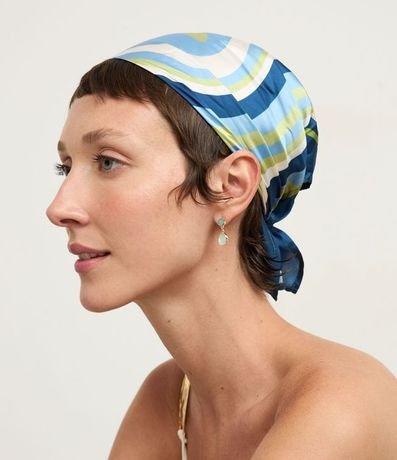 Pañuelo Quadrado en Satén con Estampado de Rayas