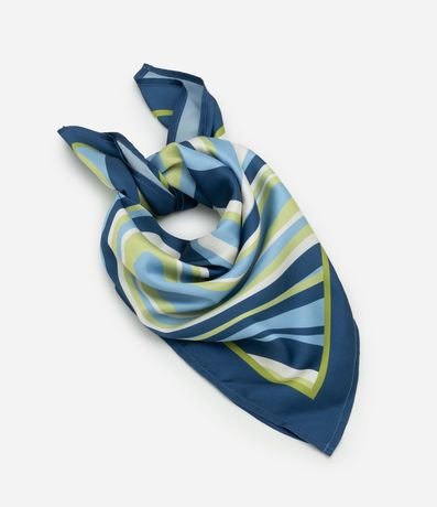 Pañuelo Quadrado en Satén con Estampado de Rayas 2