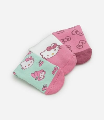 Kit 03 Medias Infantiles Atoalladas con Hello Kitty – Talle 19 a 34 3