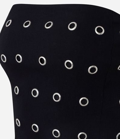 Blusa Sin Breteles con Aplicación de Ojale Metálicos 5