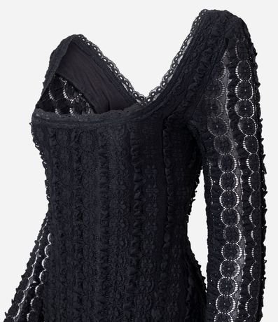 Vestido Manga Larga en Encaje Texturizado 6
