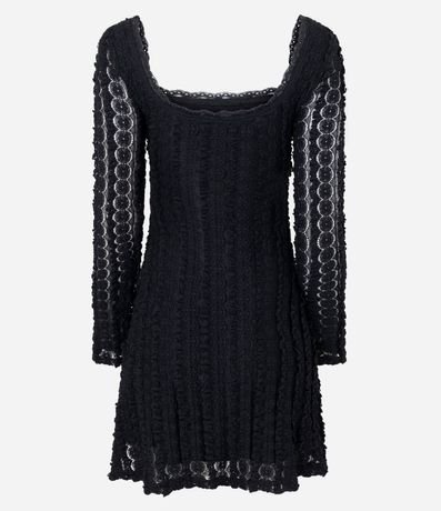 Vestido Manga Larga en Encaje Texturizado 7