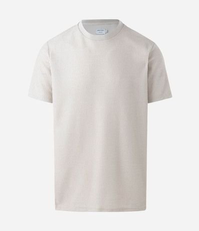 Remera en Algodón Acanalada con Cuello Redondo 4