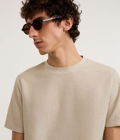 Remera en Algodón Acanalada con Cuello Redondo 3