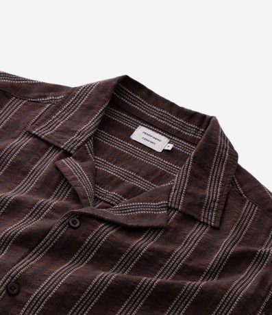 Camisa Manga Corta Jacquard con Raya y Textura 9