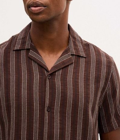 Camisa Manga Corta Jacquard con Raya y Textura 3