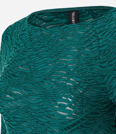 Blusa Manga Larga Texturizado con Ruedo Asimétrico 6