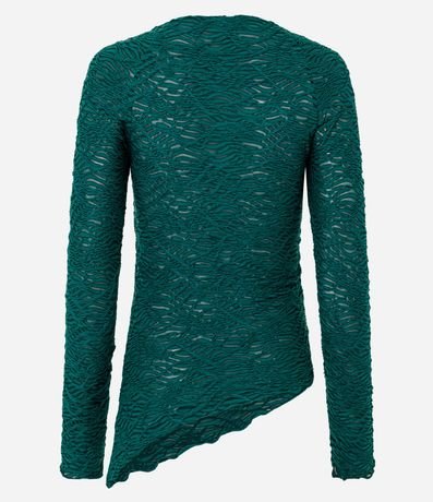 Blusa Manga Larga Texturizado con Ruedo Asimétrico 7