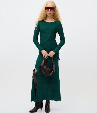 Blusa Manga Larga Texturizado con Ruedo Asimétrico 2