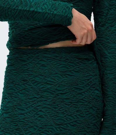 Pollera Larga en Punto Texturizado con Encaje Asimétrico 4