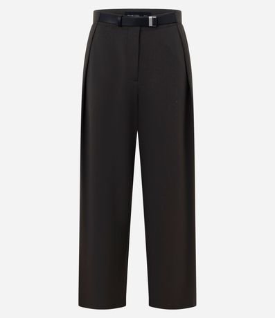 Pantalón Sastre con Pliegues Delanteros y Cinturón con Hebilla