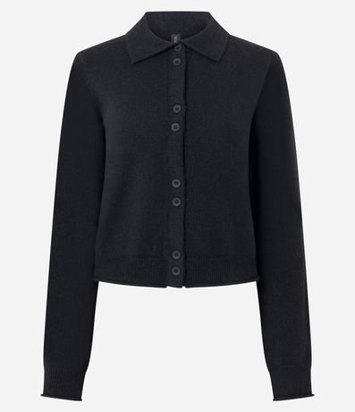 Saco en Tricot con Cuello Polo