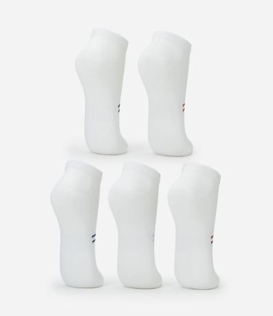 Kit 5 Medias Caña Corta Deportiva con Rayas Coloridas 3
