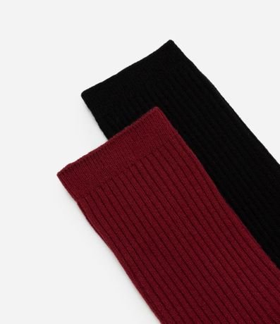 Kit 02 Medias Caña Larga Canelada 4