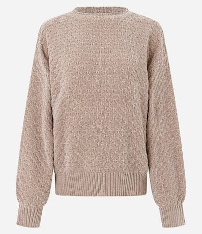 Buzo en Punto con Detalle en el Cuello y Puños