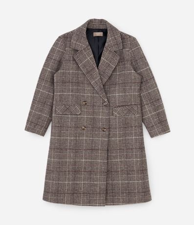 Saco Sobretodo en Polivelour con Estampa de Cuadros Curve & Plus Size 5