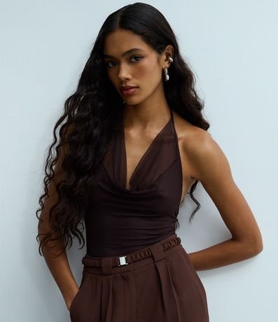 Body Frente Única en Tule con Escote Degagê 3