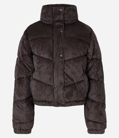 Jaqueat Puffer en Terciopelo Cotelê con Cuello Alto