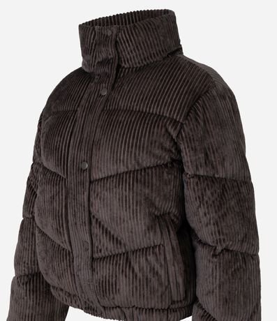 Jaqueat Puffer en Terciopelo Cotelê con Cuello Alto 2