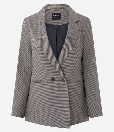 Blazer Sastre de Cuadros Regular con Botones Delanteros