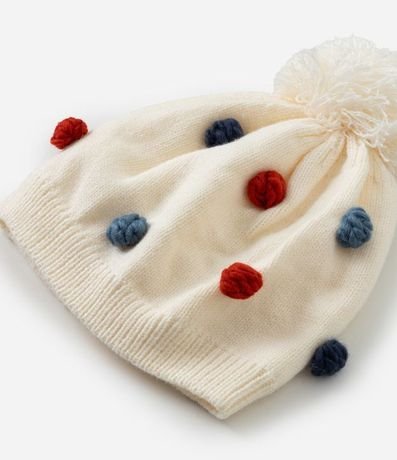 Gorro Infantil en Punto con Lunares Aplicadas - Talle 0 a 12 Meses 4