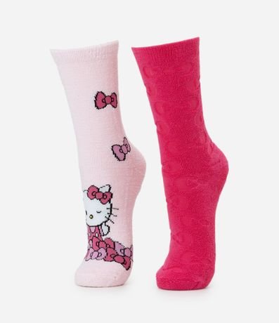 Kit 02 Medias con Estampado Hello Kitty y Embossed Lazo 1