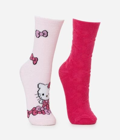 Kit 02 Medias con Estampado Hello Kitty y Embossed Lazo 2