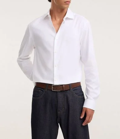 Kit 02 Cintos en Cuero Liso con Hebilla Metálica 5