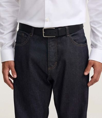 Kit 02 Cintos en Cuero Liso con Hebilla Metálica 6