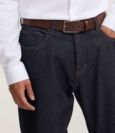 Kit 02 Cintos en Cuero Liso con Hebilla Metálica 7