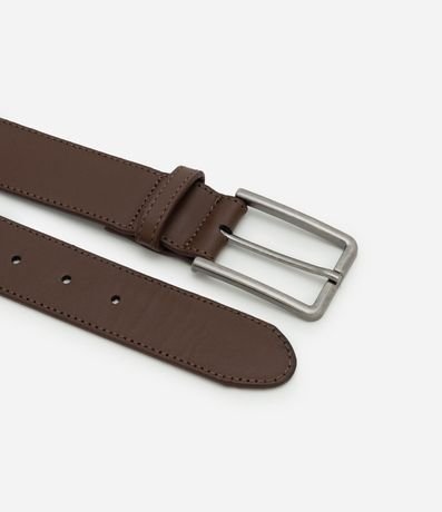 Kit 02 Cintos en Cuero Liso con Hebilla Metálica 2