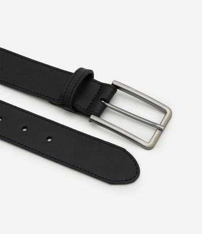 Kit 02 Cintos en Cuero Liso con Hebilla Metálica 3