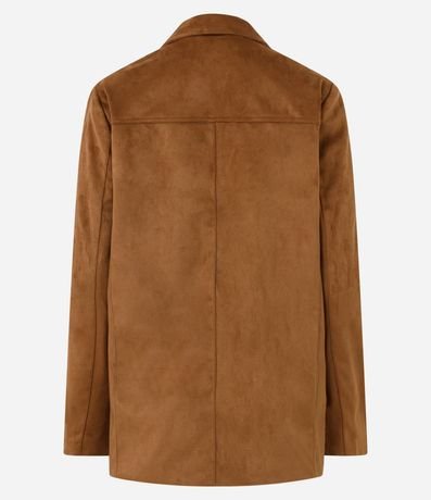 Blazer en Gamuza con Bolsillos y Cuello Estructurada 7