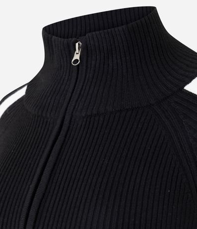 Blusa en Punto con Cremallera y Rayas Contrastantes en las Mangas 6
