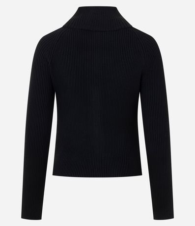 Blusa en Punto con Cremallera y Rayas Contrastantes en las Mangas 8